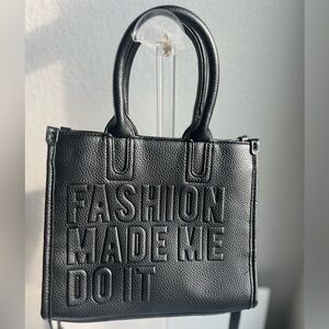 House of Rehab Fashion Made Me Do It Black  Bag vegan pebble leather w/dustbag